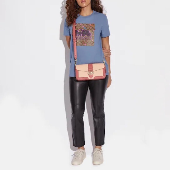 Coach Georgie Shoulder Bag Crossbody In Colorblock Faded Blush Taffy - Picture 13 of 14